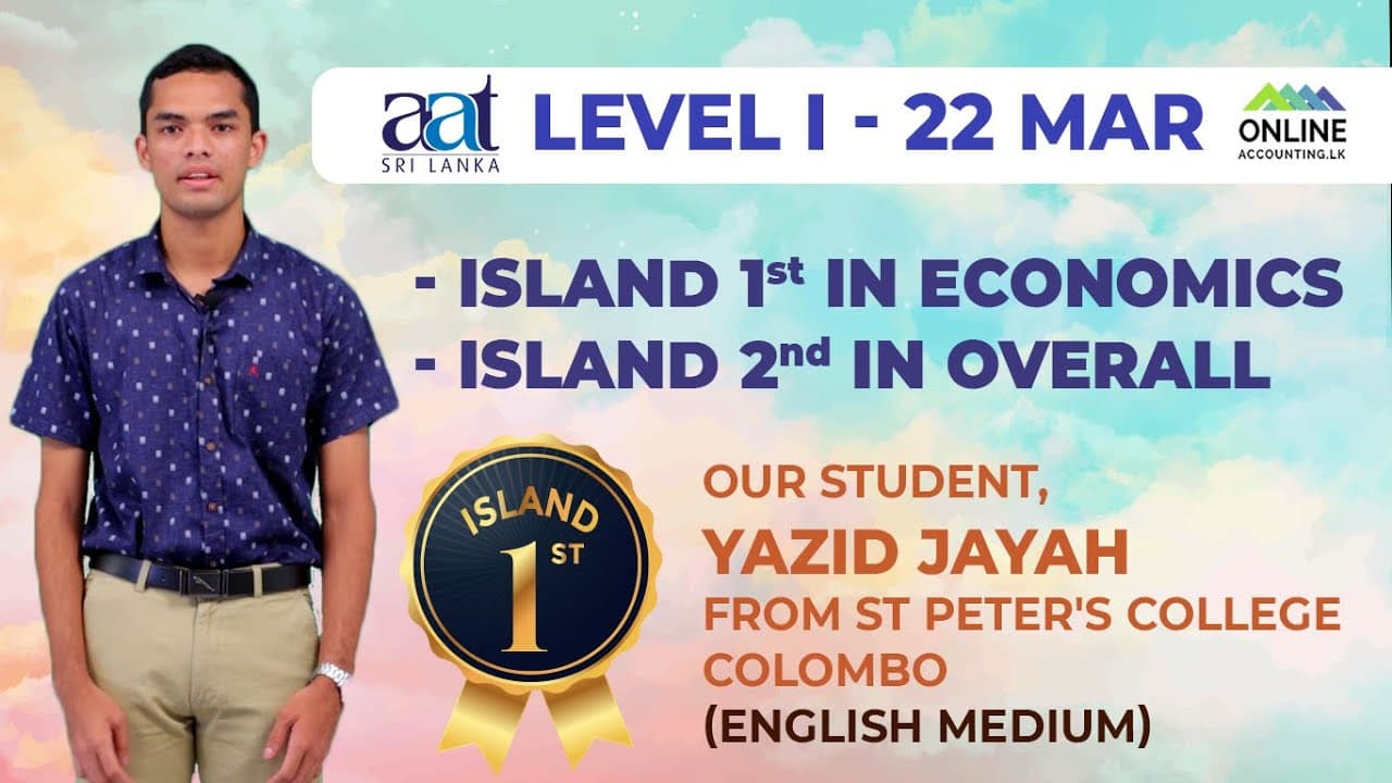 Yazid Jayah - AAT Level 1 - Island 2nd & Economics Prize Winner video thumbnail