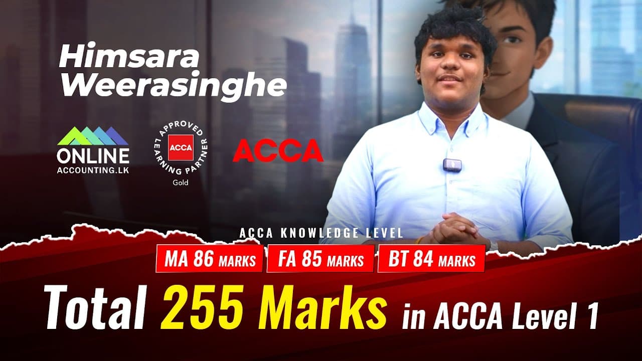 Himsara weerasingha - 255 Marks at ACCA Knowledge Level video thumbnail